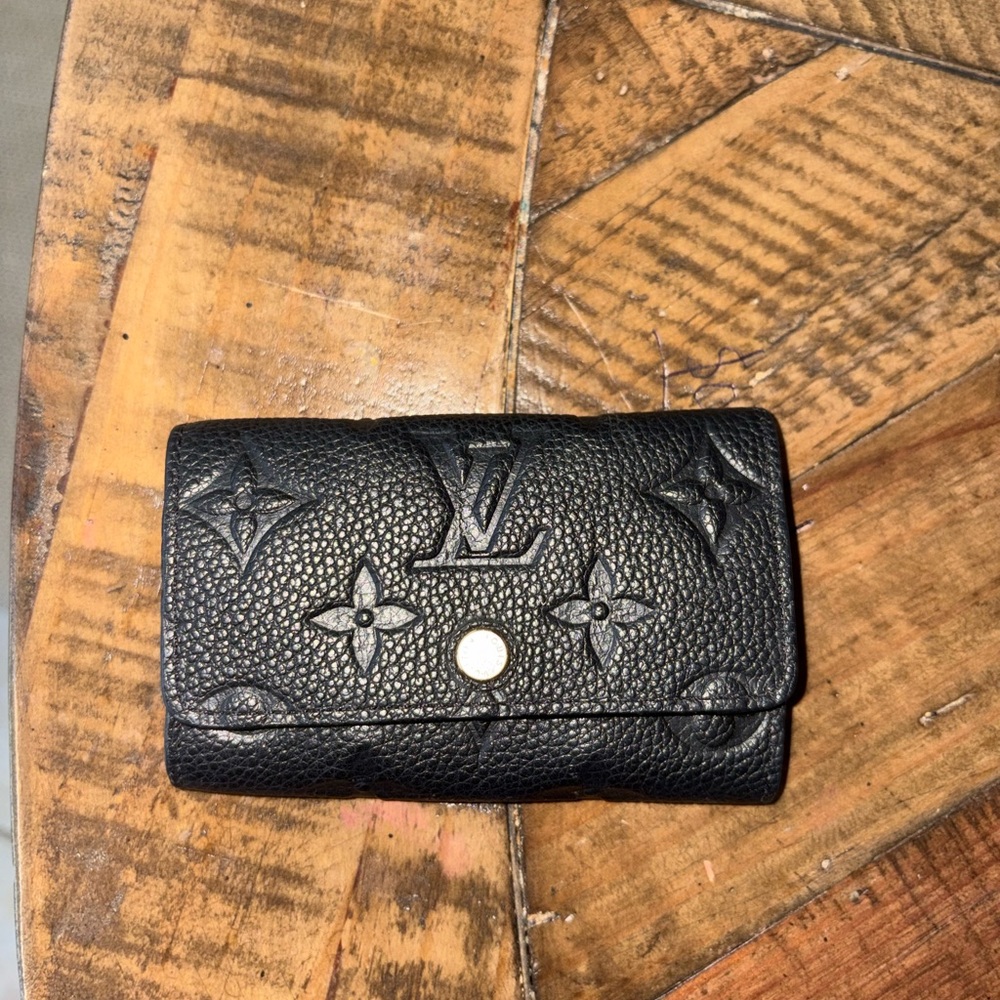 Louis Vuitton Black Textured Monogram Card Holder